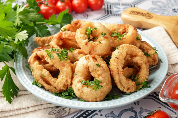 Кальмары в кляре Кальмары в кляре