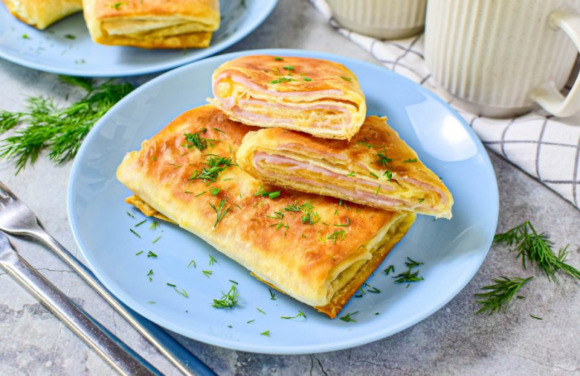 Лаваш с ветчиной и сыром