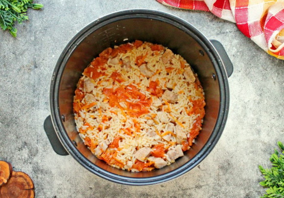 Рис с мясом в мультиварке Рис с мясом в мультиварке
