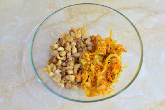 Салат с курицей и опятами Салат с курицей и опятами