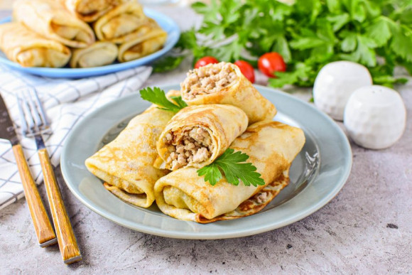 Блинчики с мясом Блинчики с мясом