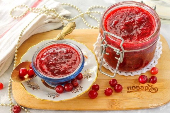Клюква протертая с сахаром Клюква протертая с сахаром