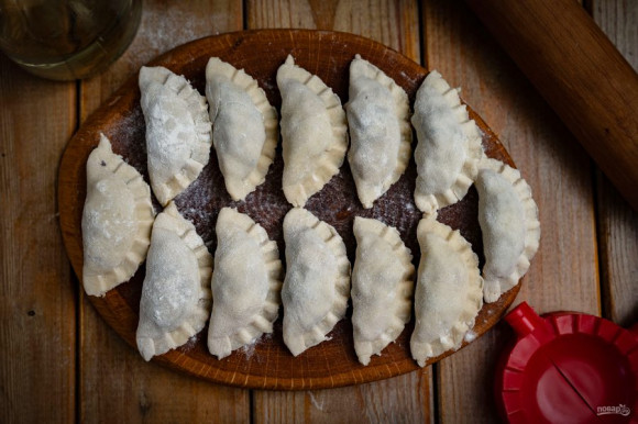 Постные вареники с грибами