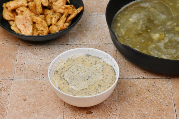 Птитим с курицей и брокколи Птитим с курицей и брокколи