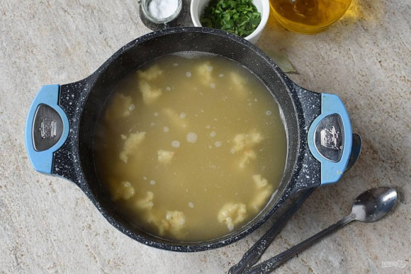 Постный суп с галушками