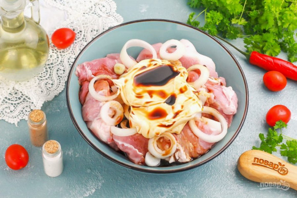 Шашлык из свинины в майонезе