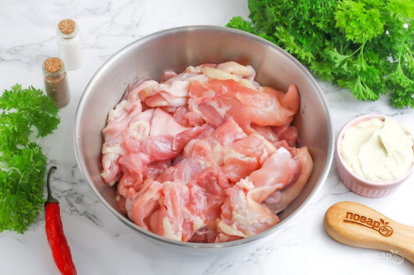 Шашлык из курицы в майонезе Шашлык из курицы в майонезе